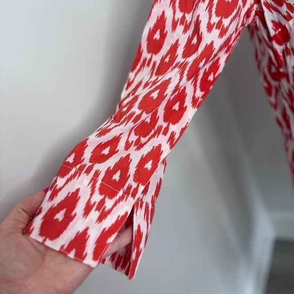 Gretchen Scott Designs V-neck Orange White Tunic/ Blouse / Top / Cover Up - Picture 6 of 10